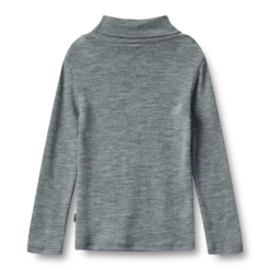 Aksel Ull-T-shirt Med Polokrage Melange Grey