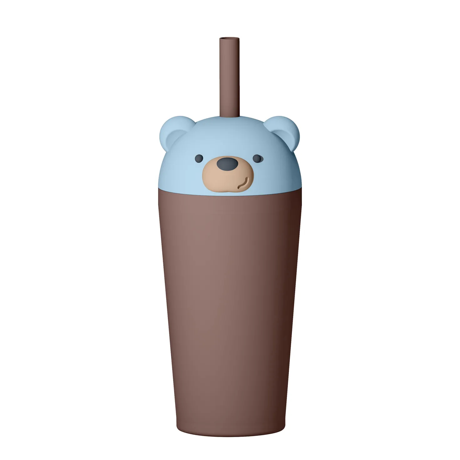 Bestie Sippy Isolerad Mugg Med Sugrör Bear