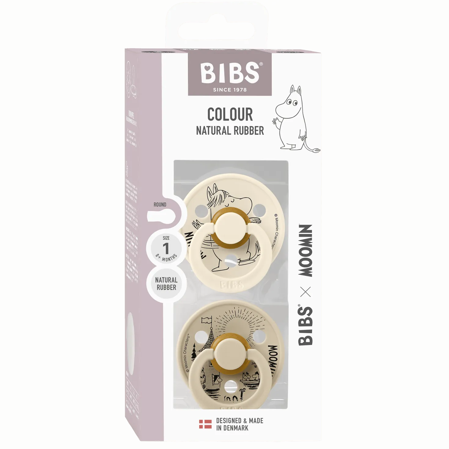 BIBS X Moomins Snorkmaiden 2-pack Latexnapp Ivory
