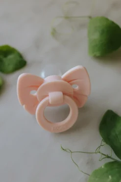 Binky Bow Napp Silikon För Nyfödd 0-6M Misty Pink