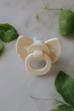 Binky Bow Napp Silikon För Nyfödd 0-6M Oat White