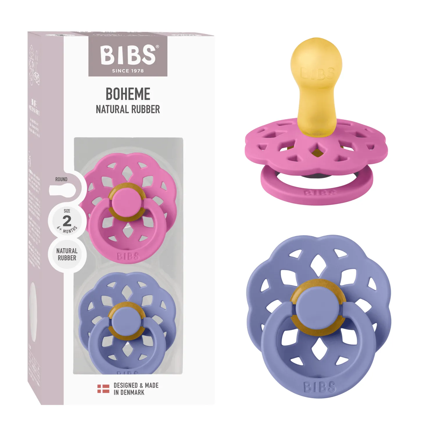 Boheme 2-pack Runda Latexnappar Bubblegum Peri
