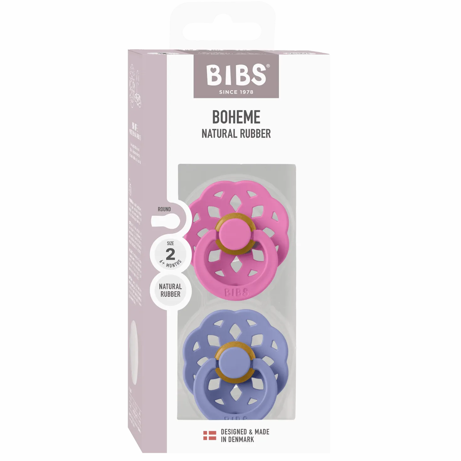Boheme 2-pack Runda Latexnappar Bubblegum Peri