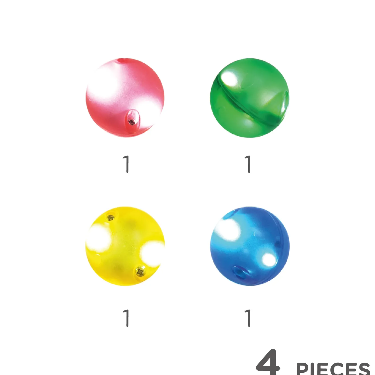 Bollar Pack Bländande Ljus 4 Stycken Multicolor