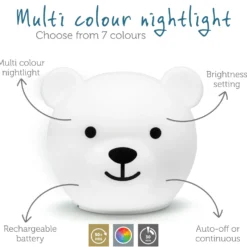 Bor The Bear Nattlampa White
