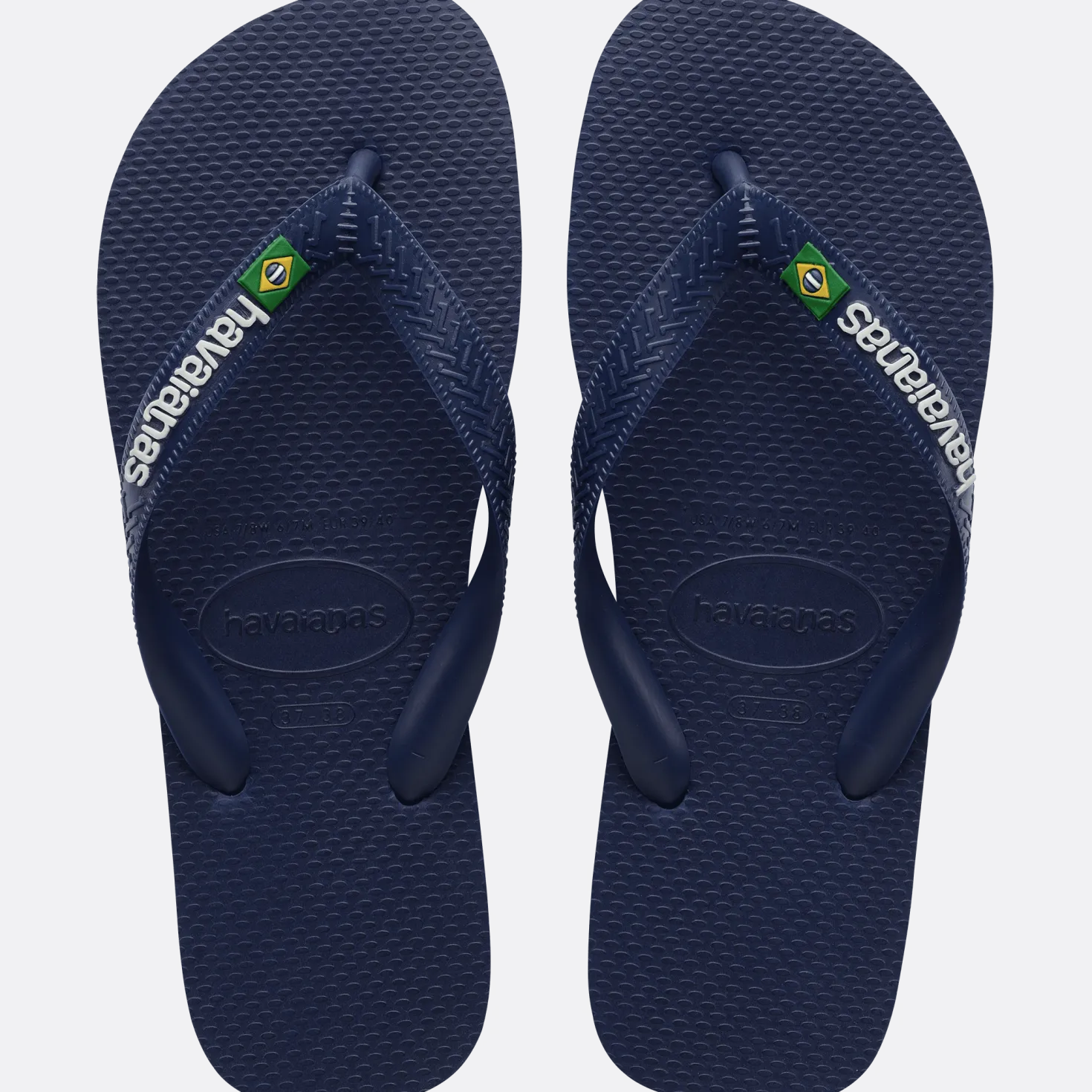 Brasil Logo Flip Flops Navy Blue