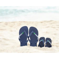 Brasil Logo Flip Flops Navy Blue