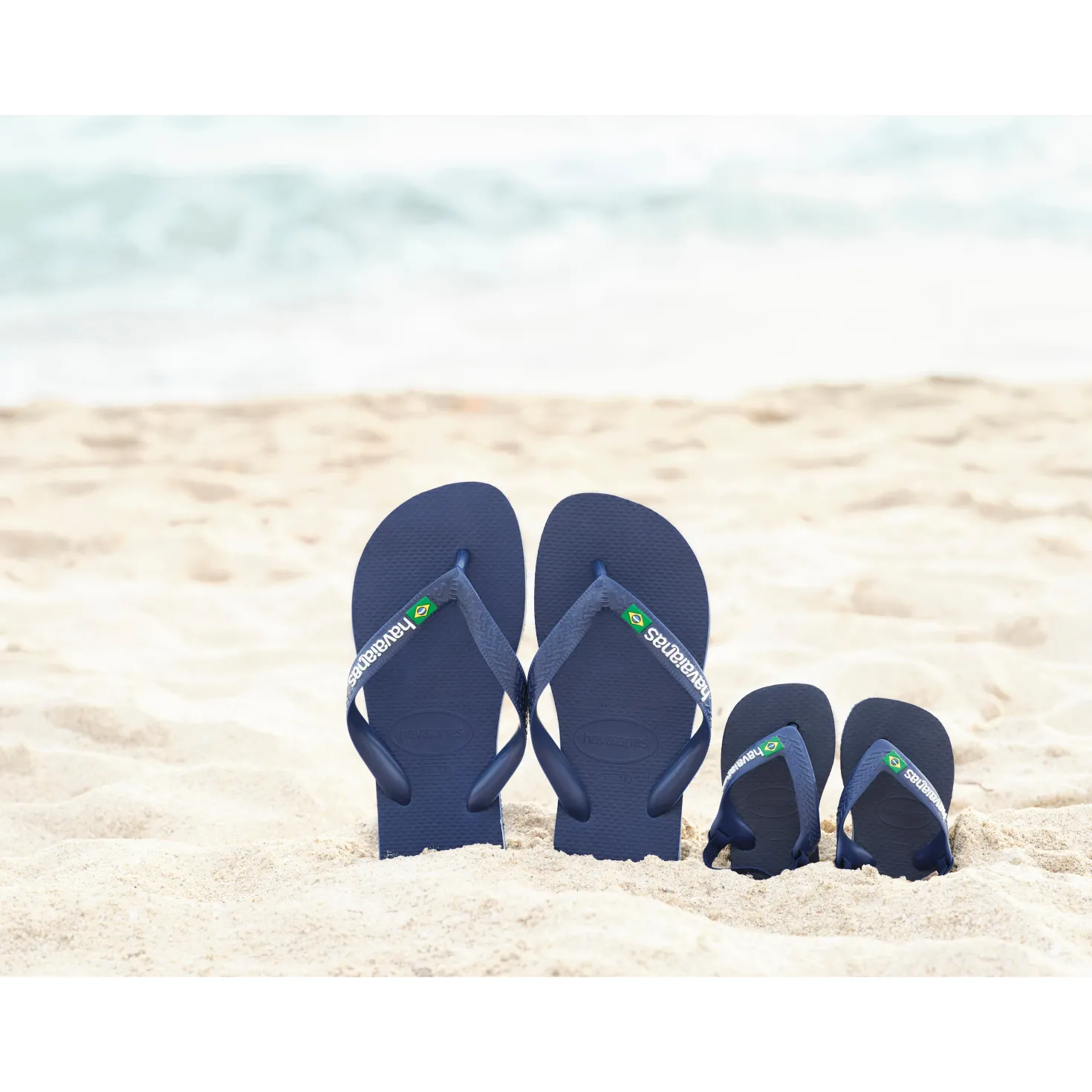 Brasil Logo Flip Flops Navy Blue