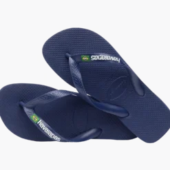 Brasil Logo Flip Flops Navy Blue