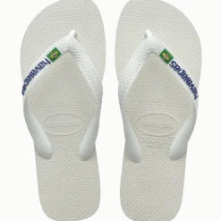 Brasil Logo Flip Flops White