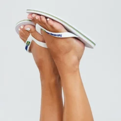 Brasil Logo Flip Flops White