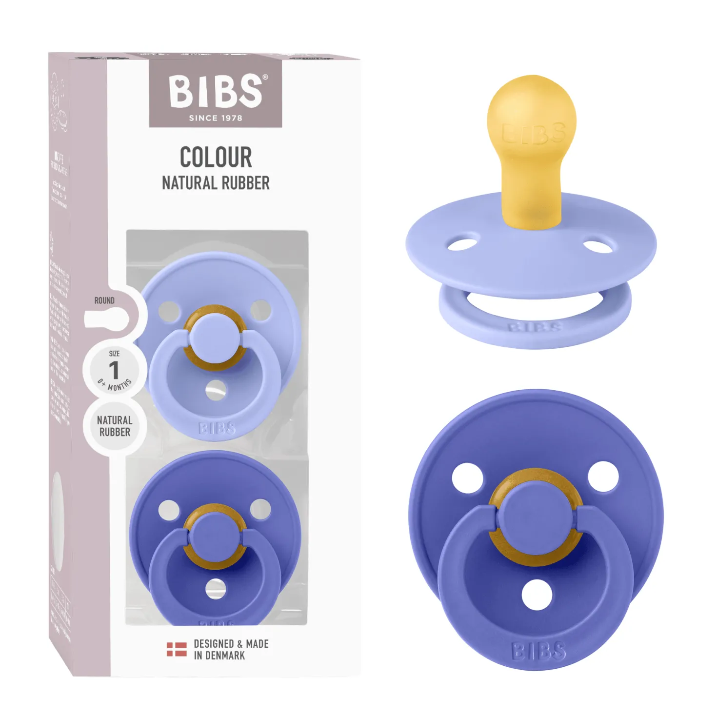 Colour 2-pack Runda Latexnappar Hush Grape