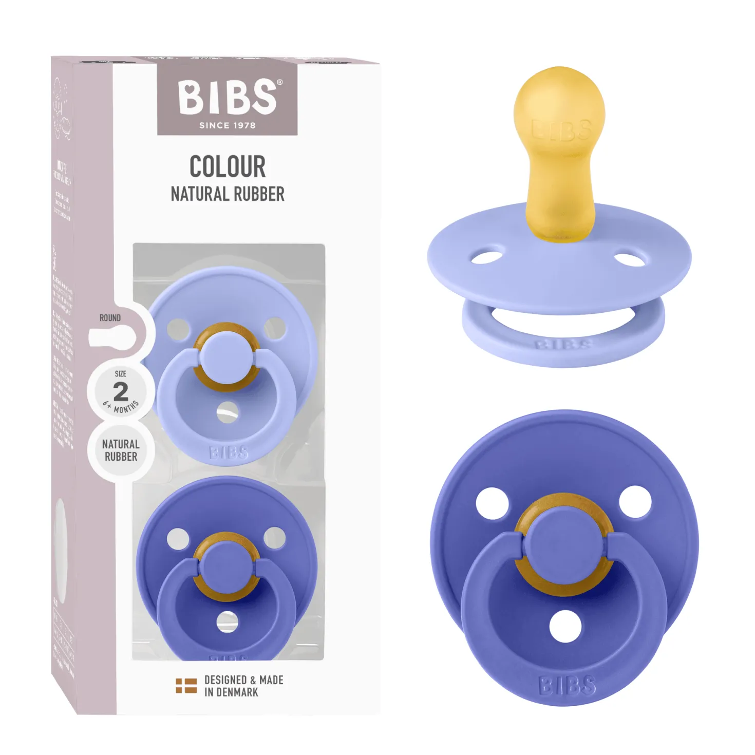 Colour 2-pack Runda Latexnappar Hush Grape