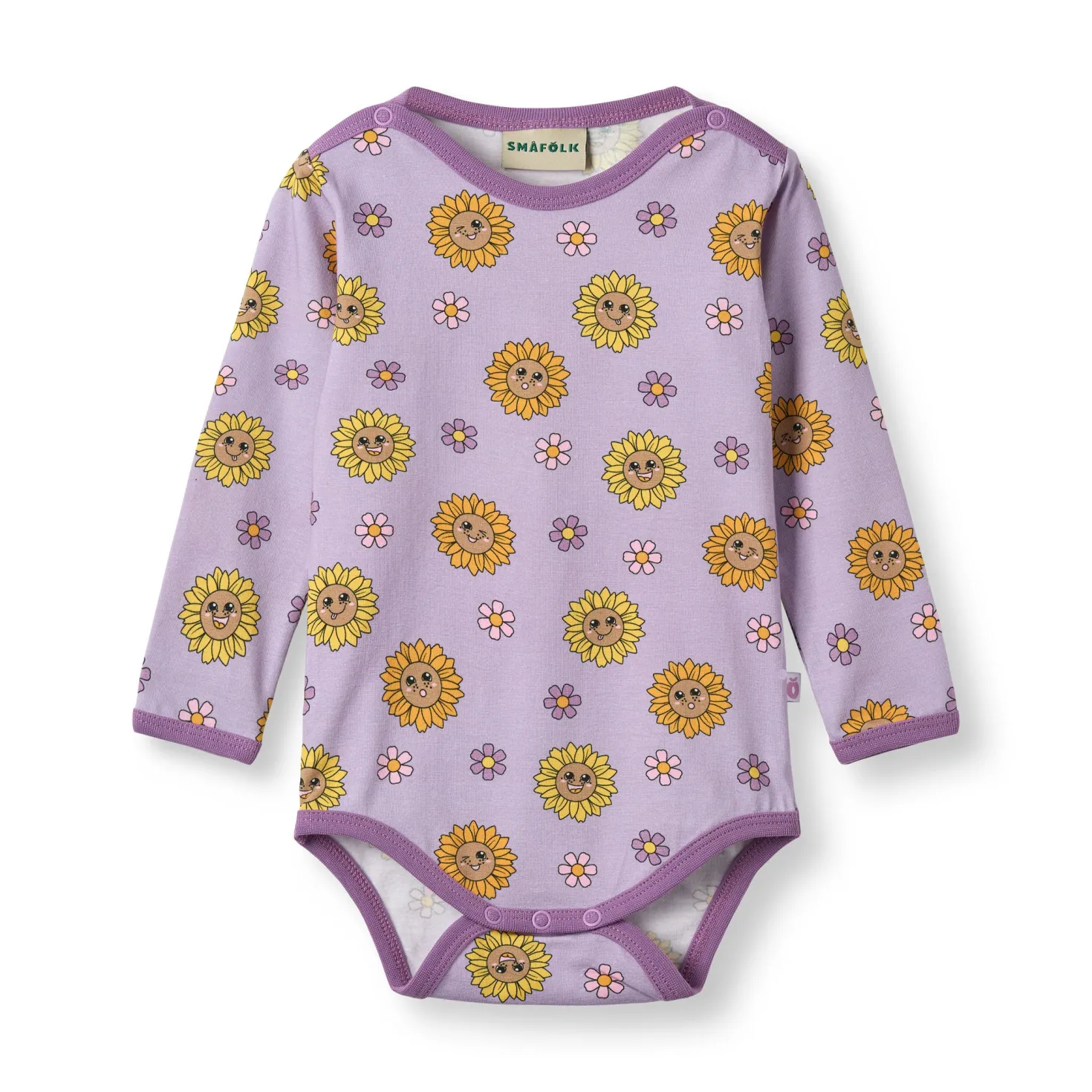 Elstar With Sunflowers Långärmad Baby Body Heather Purple