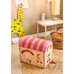 Fun Fair 3-pack Raffia Förvaringshus Pink