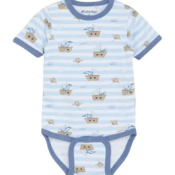 GOTS Kortärmad Baby Body Aop Skyway