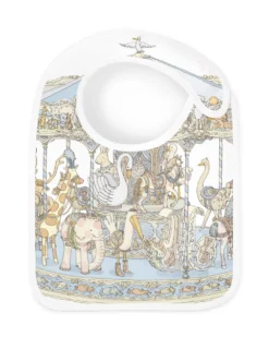 GOTS Satinhaklapp Carousel Blue