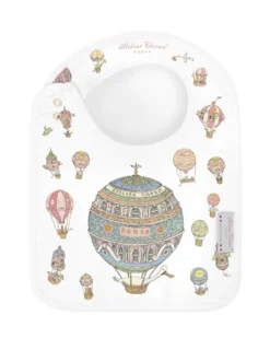 GOTS Satinhaklapp Carousel Blue
