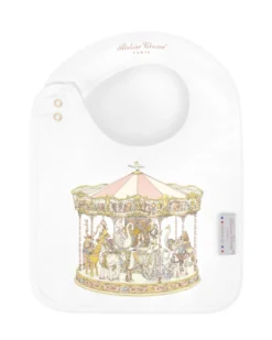 GOTS Satinhaklapp Carousel Blue