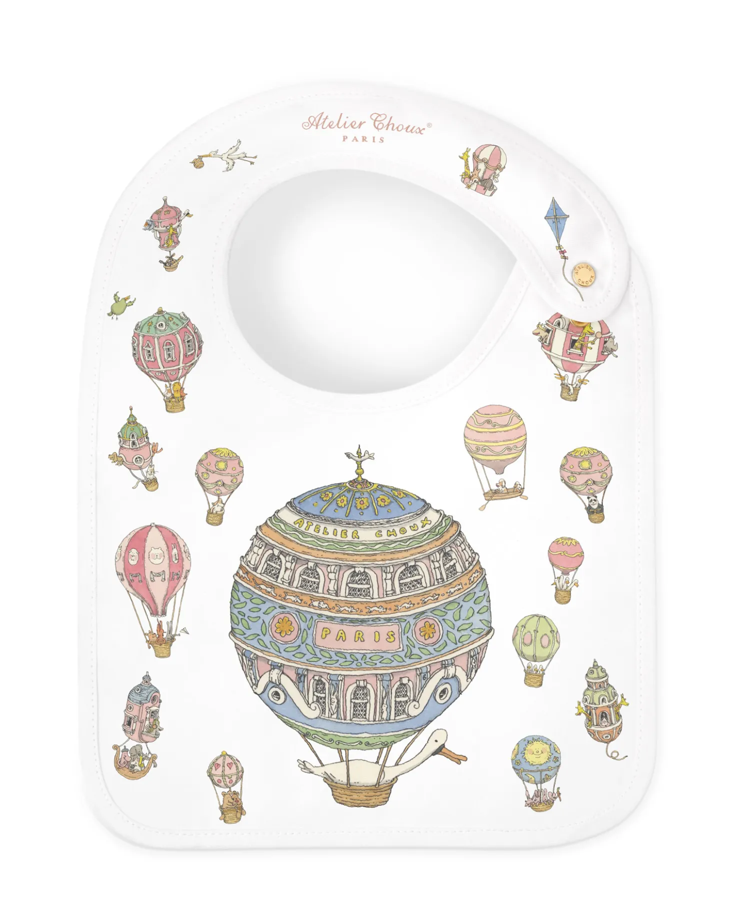 GOTS Satinhaklapp Hot Air Ballons
