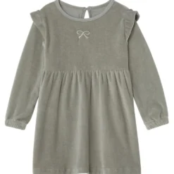 GOTS Tanja Klänning I Velour Sage Green
