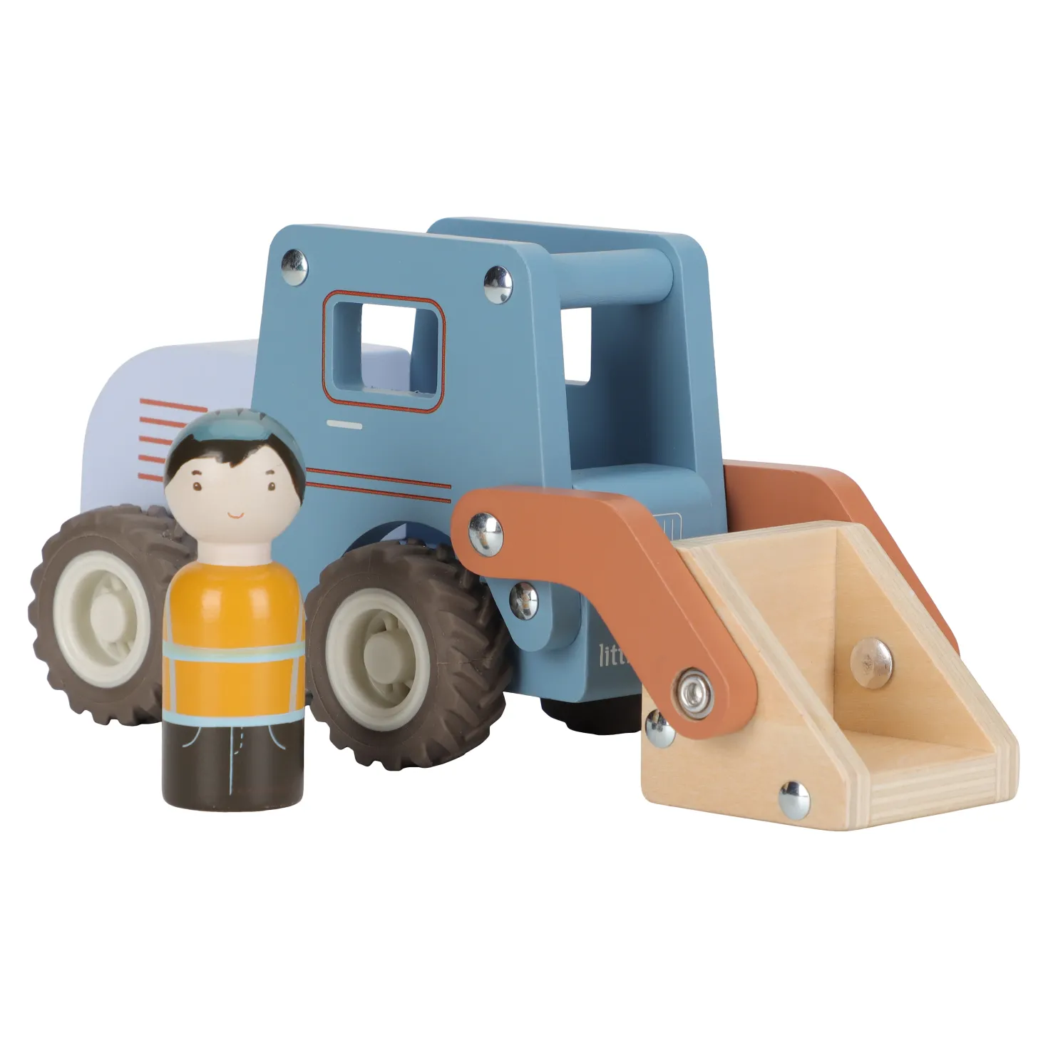 Grävmaskin Med Träfigur Blue