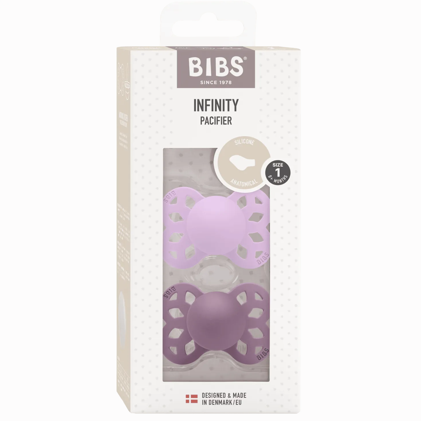 Infinity 2-pack Anatomiska Silikonnappar Violet Sky Mauve