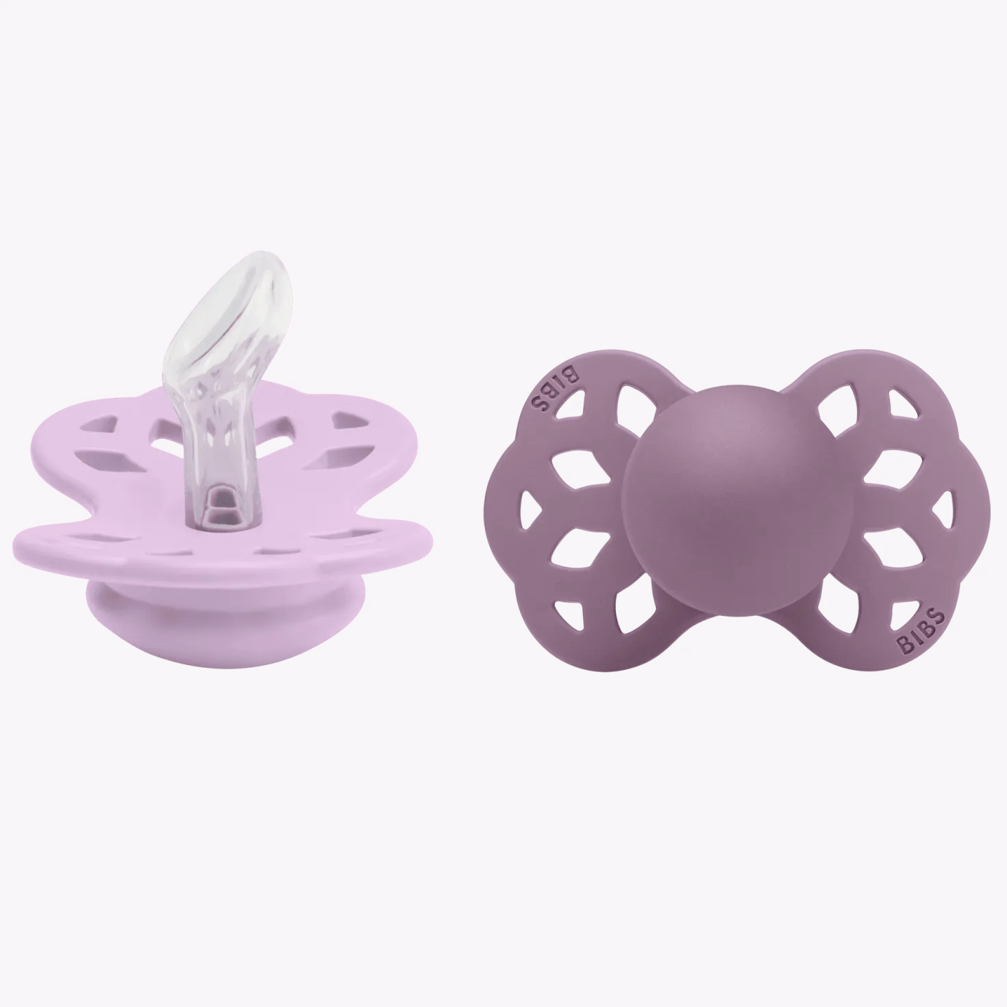 Infinity 2-pack Anatomiska Silikonnappar Violet Sky Mauve