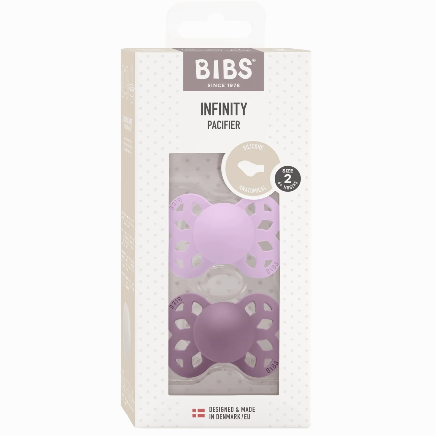 Infinity 2-pack Anatomiska Silikonnappar Violet Sky Mauve