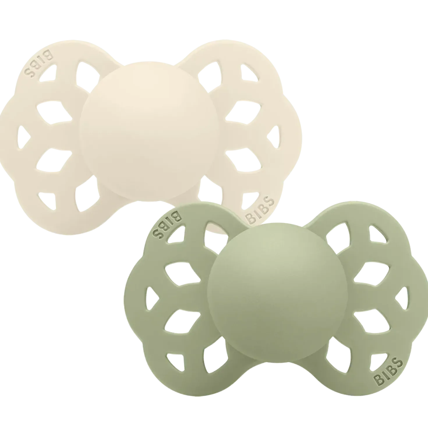 Infinity 2-pack Anatomiska Silikonnappar Ivory Sage