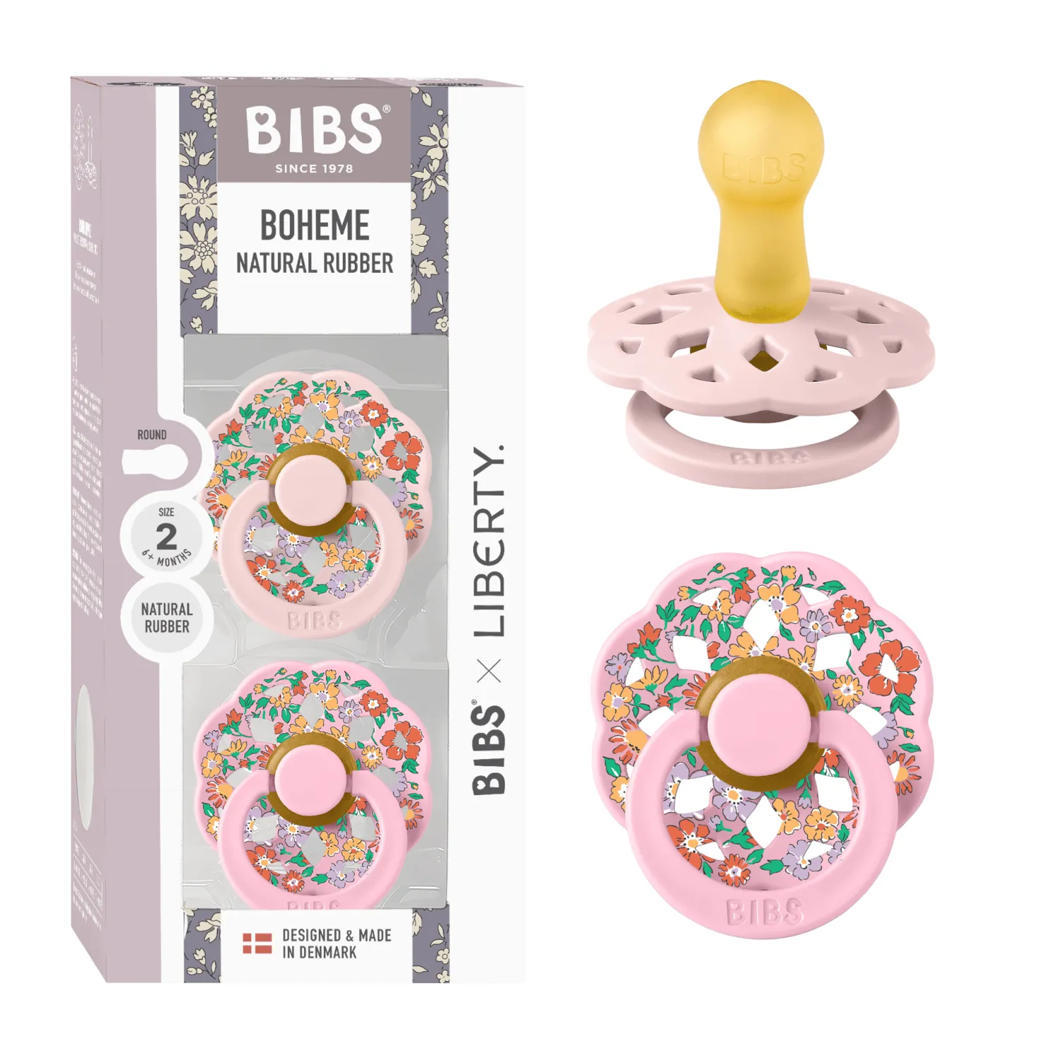 Liberty Boheme 2-pack Runda Latexnappar Oscar Meadow Blossom Mix