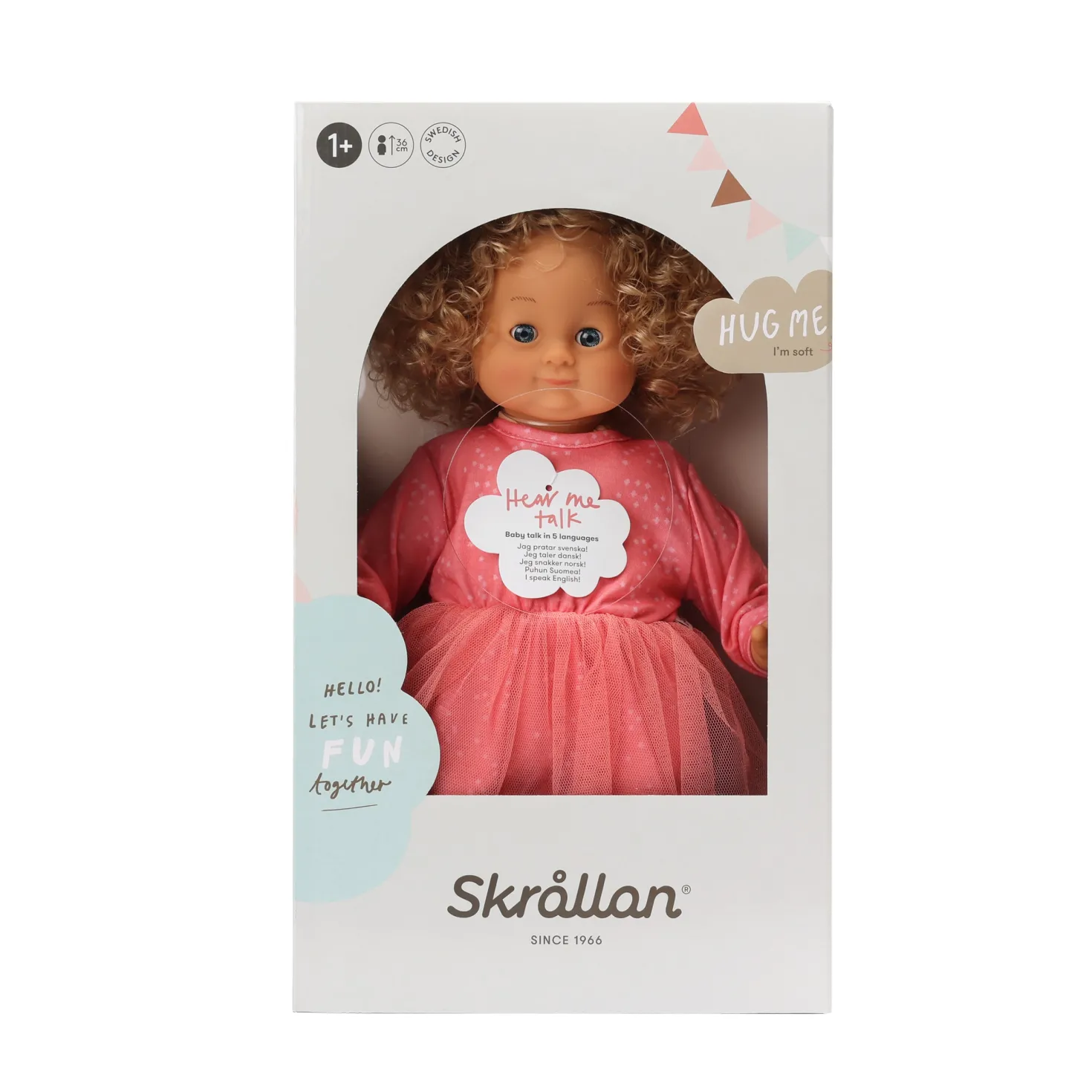 Lillan Docka Med Ljust Hår, 36 Cm Pink