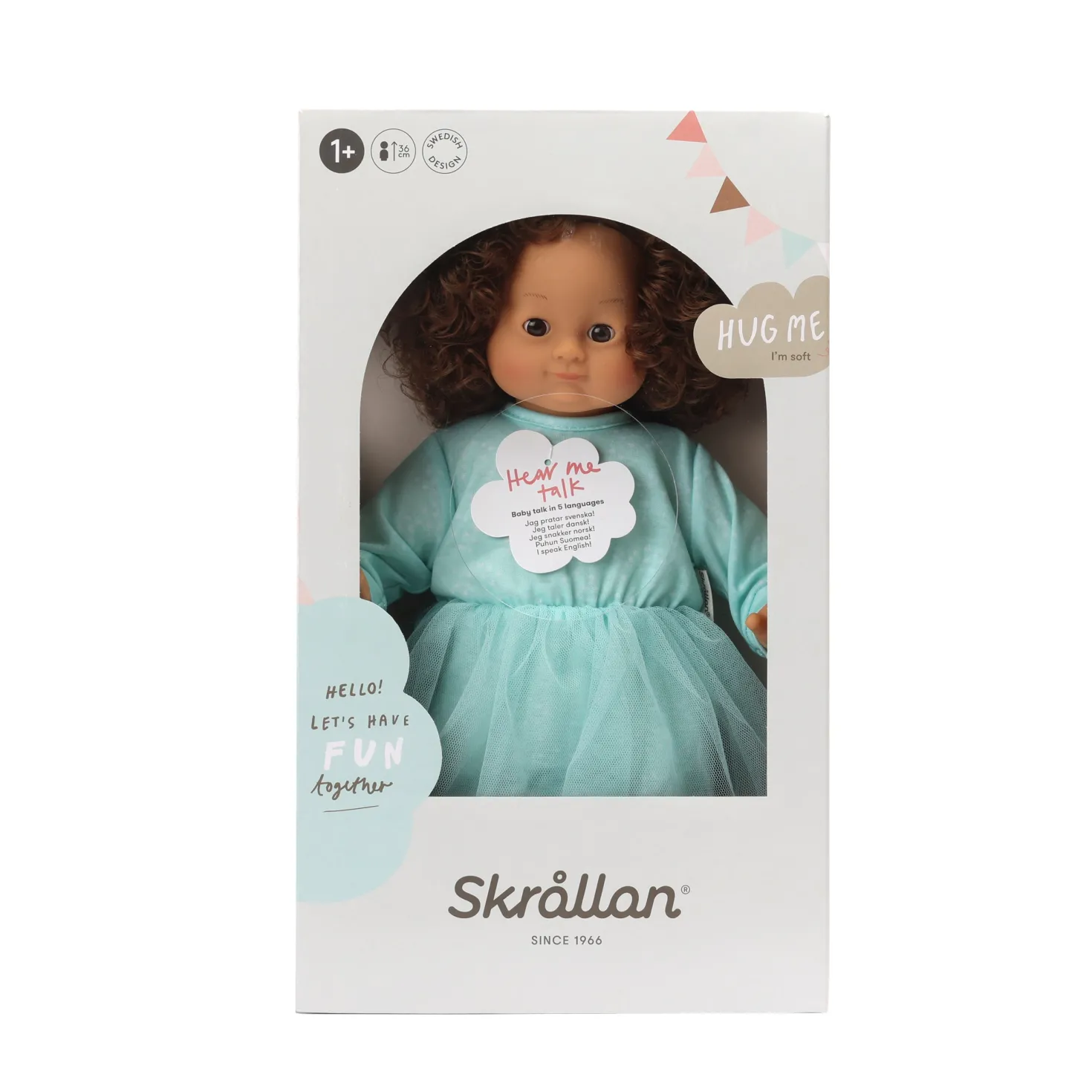 Lillan Docka Med Mörkt Hår, 36 Cm Green
