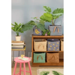 Liten Raffiakorg Med Handtag Blue