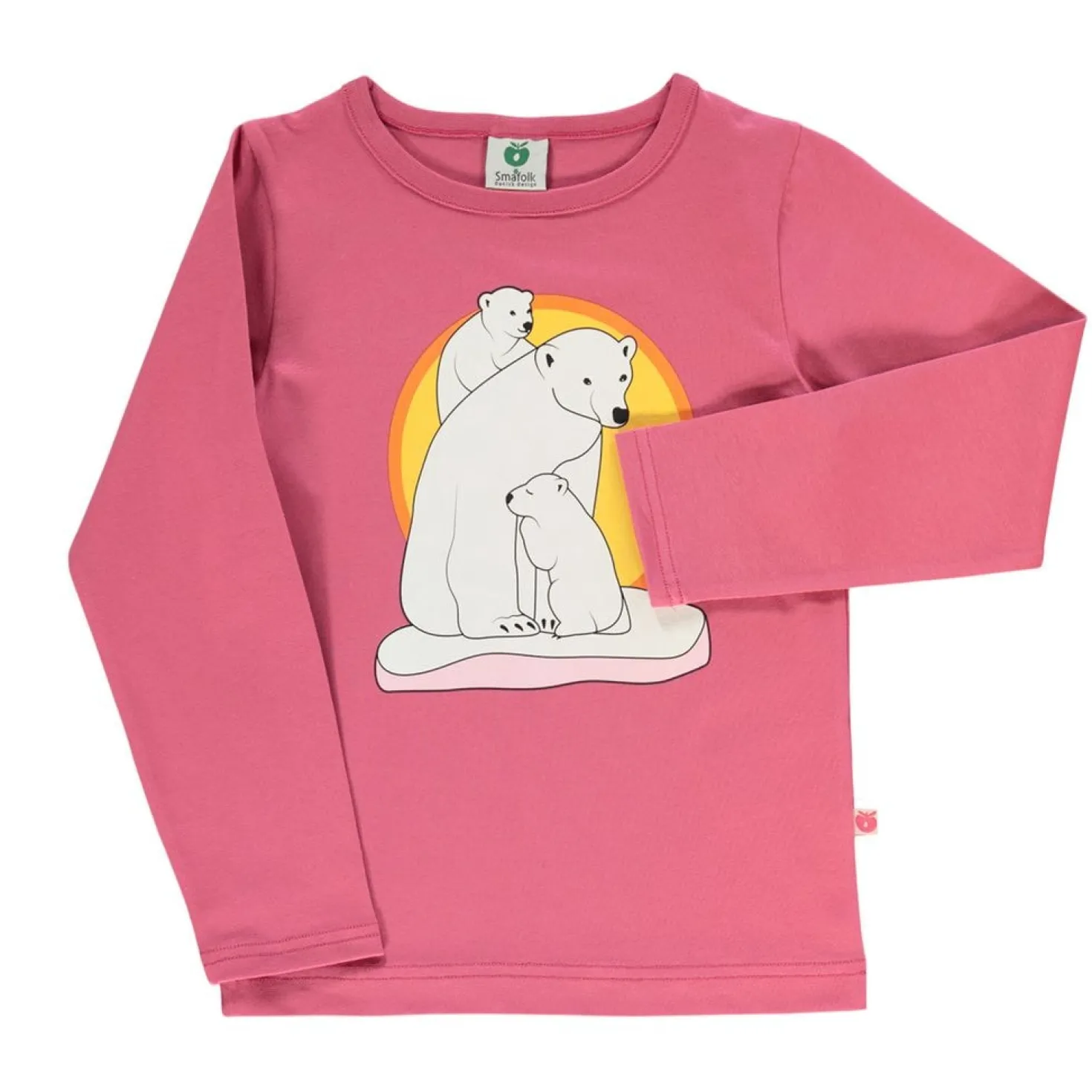 Långärmad T-shirt i Baroque Rose med isbjörnar