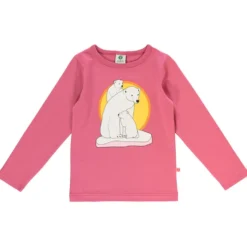 Långärmad T-shirt i Baroque Rose med isbjörnar