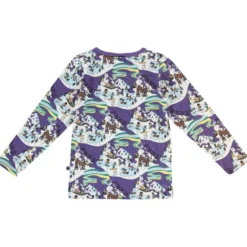 Långärmad T-shirt i Loganberry med vinterlandskap