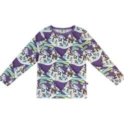 Långärmad T-shirt i Loganberry med vinterlandskap