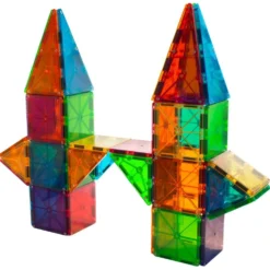 MAGNA-TILES Clear Colours 100 Pcs Clear Colours