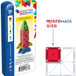 MAGNA-TILES MicroMAGS Travel Tin Case 26 Pcs Vit