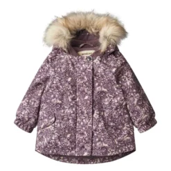 Mathilde Tech Blommig Babyjacka Purple Tulips