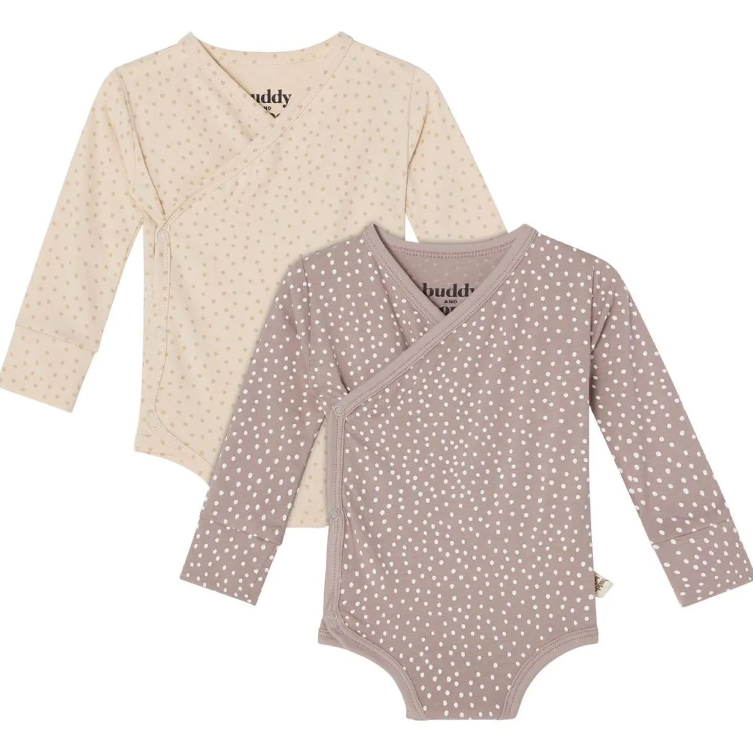 Max Beige/Taupe Prickig 2-pack Baby Body