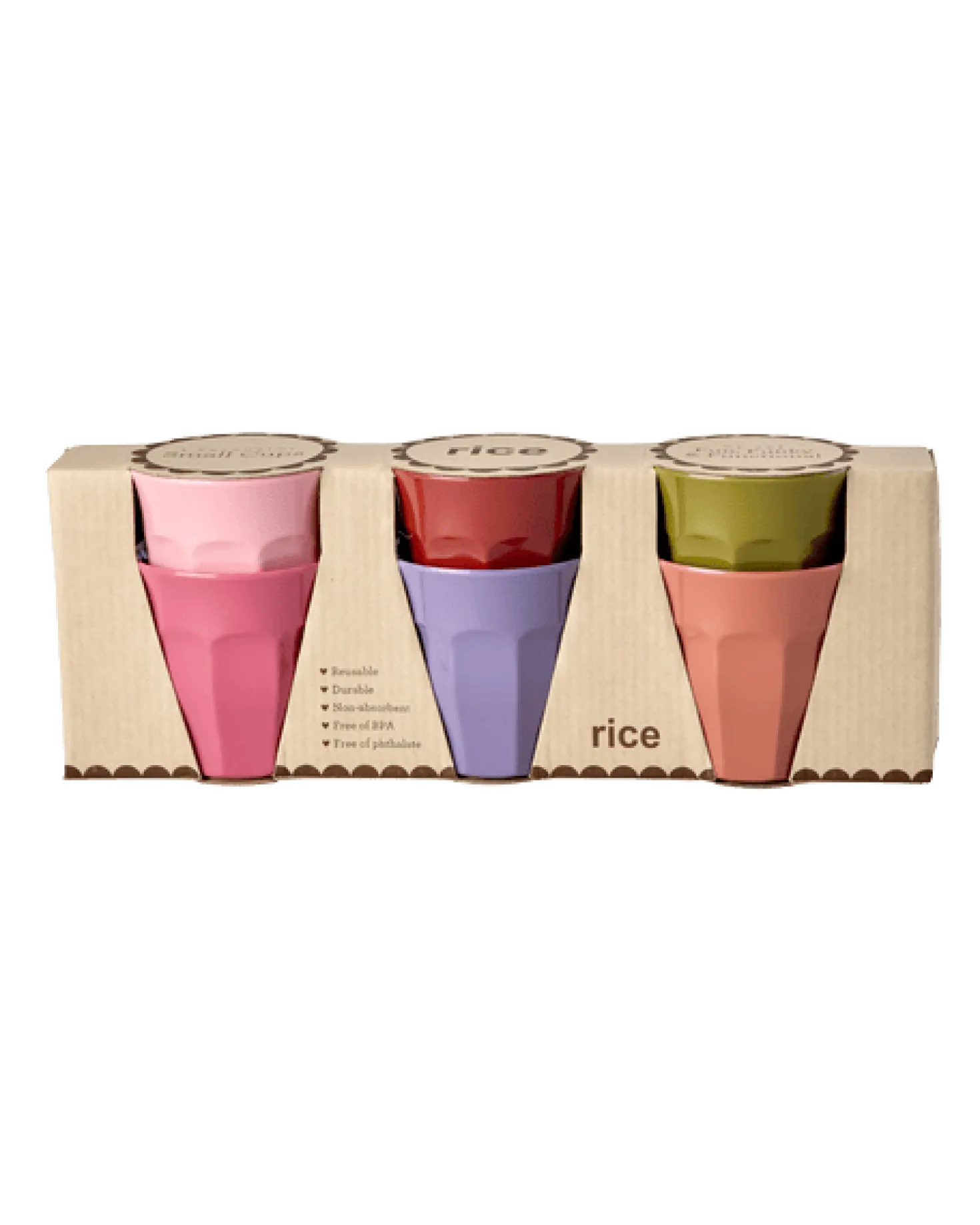 Melamine Cups in Asst. Solid Colors - Small - 6 Pack - 160 ml