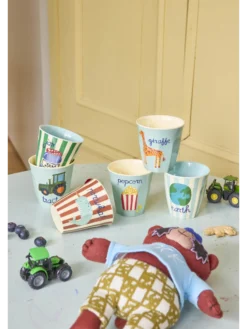Melamine Kids Cup with ABC Print - Small - 6 Pack - 160 ml