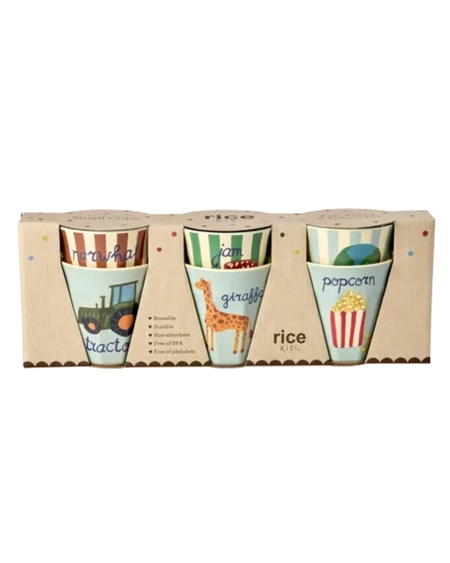 Melamine Kids Cup with ABC Print - Small - 6 Pack - 160 ml