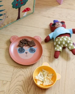 Melamine Kids Plate in Mat Finish with Monkey Print