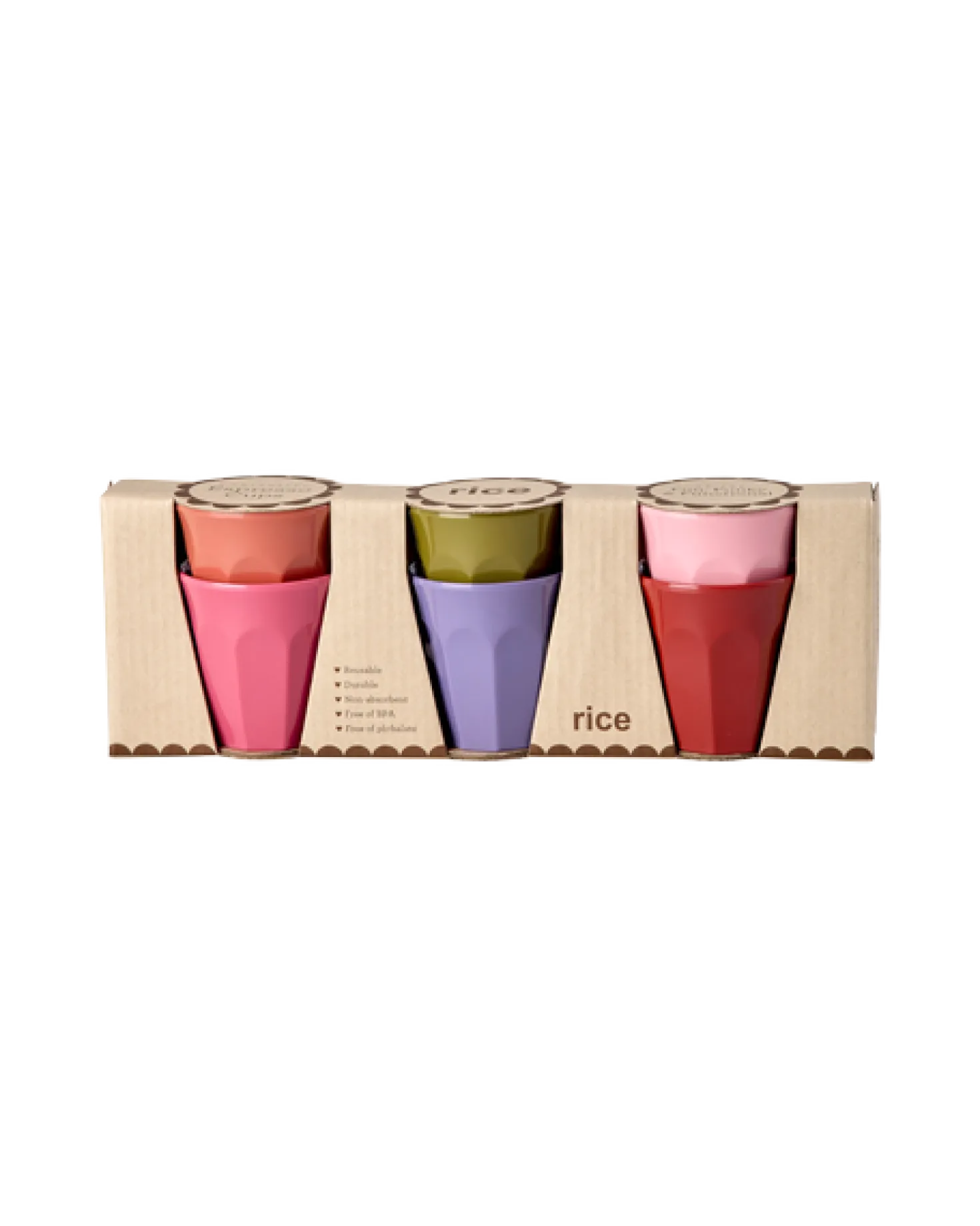 Melamine Mini Cups in Asst. Solid Colors - 6 Pack - 80 ml