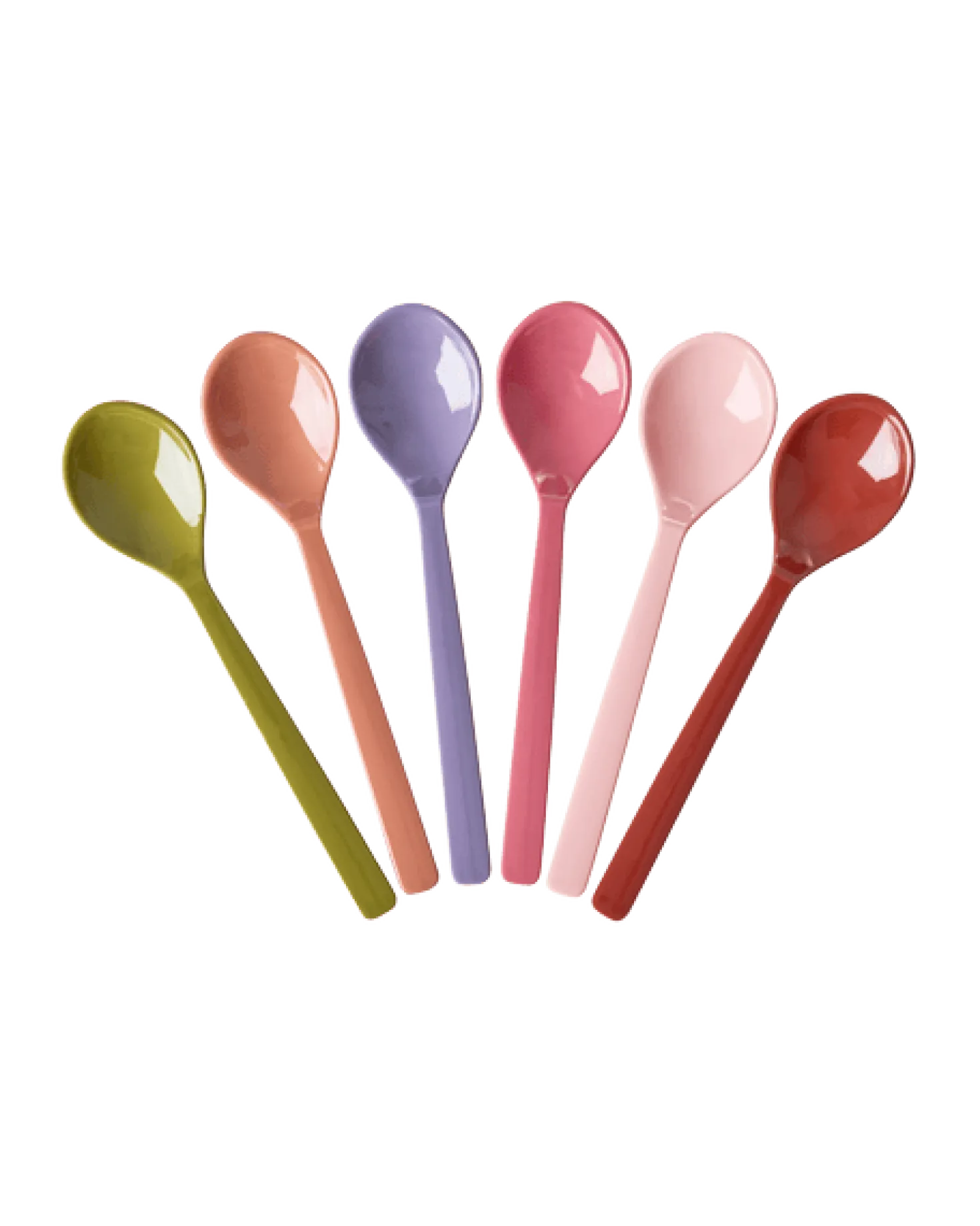 Melamine Tea Spoon in Asst. Solid Colors - Set of 6