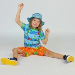 Mönstrad Mjukisshorts Med Dinosaurier Orange