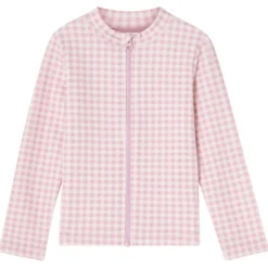 Montauk UV-tröja Med Dragkedja Pink Gingham